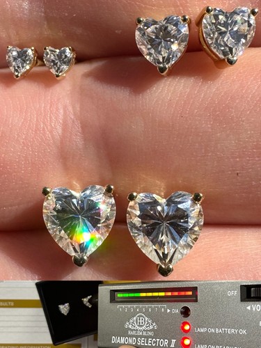 Real moissanite solitaire stud - real,