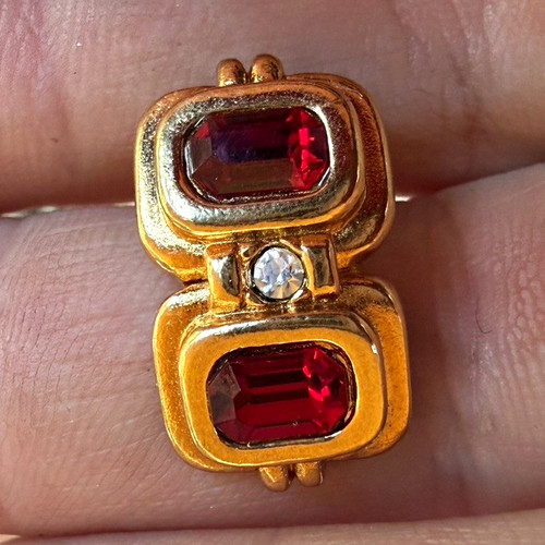 Gold tone bezel stud earrings - tone,
