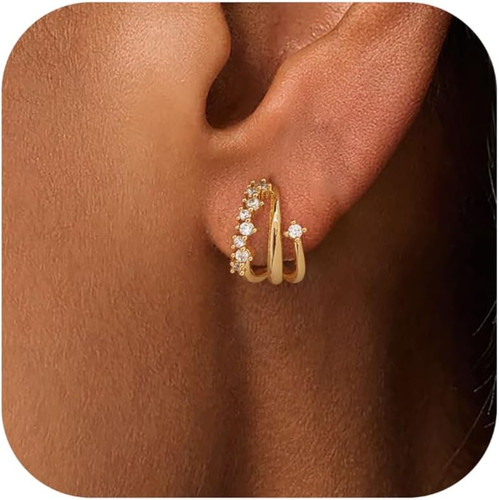 Gold stud earrings for women - stud,