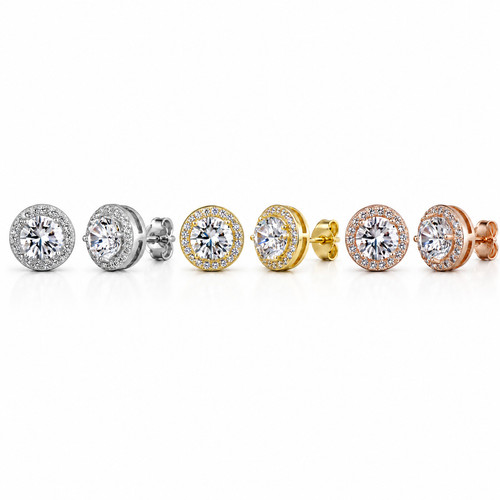 Gold silver plated stud - gold,,