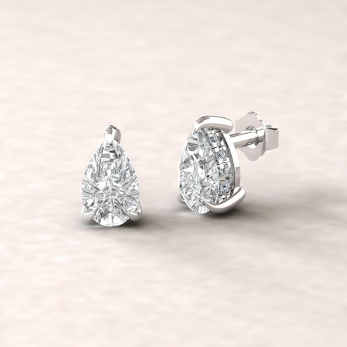 925 sterling silver 2ct pear - silver,