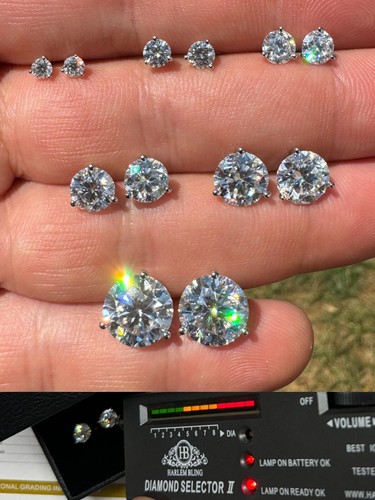 Real moissanite screwback stud - moissanite,