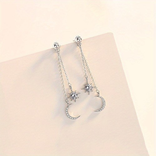 Women long tassel ear studs - long,