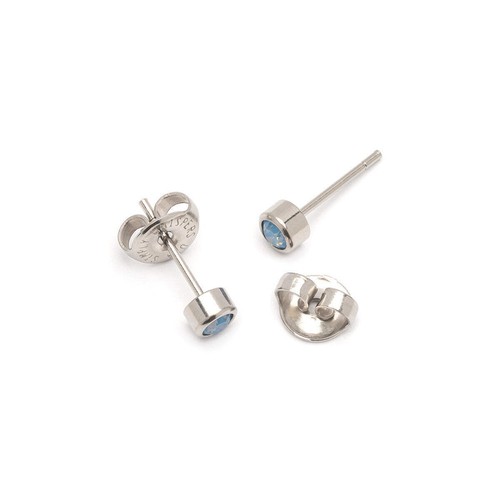 Blue crystal mini stud - blue,