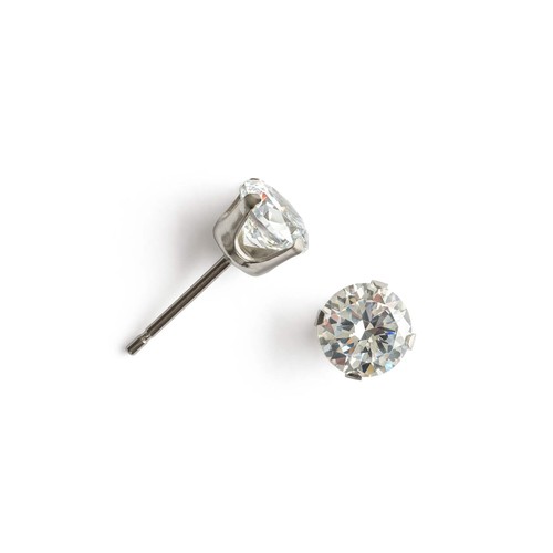 Round crystal 6mm stud - round,