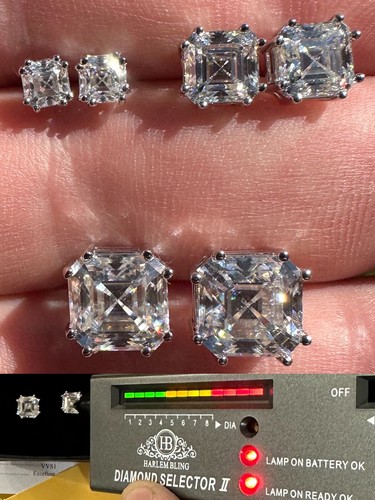 Real moissanite stud earrings - moissanite,
