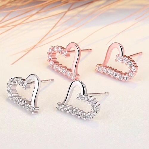 Stunning crystal heart stud - heart,