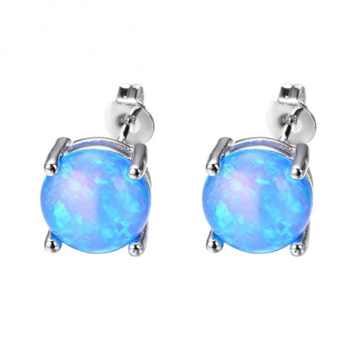 Round blue fire opal gold - blue,