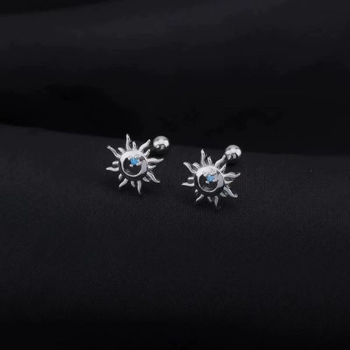 Silver tone sun motif - sun,