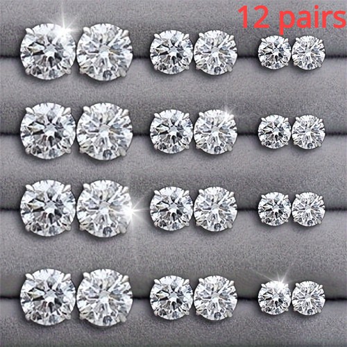 Silver alloy zircon stud - zircon,