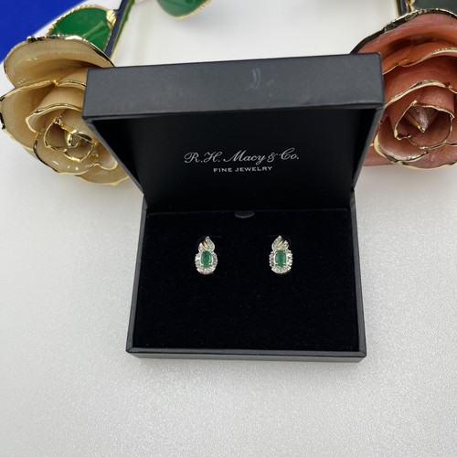 14k yellow gold emerald - 14k, stud