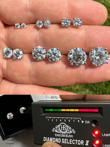 Real moissanite pushback stud - real,