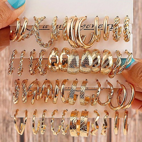 Pairs golden earrings set - pairs,