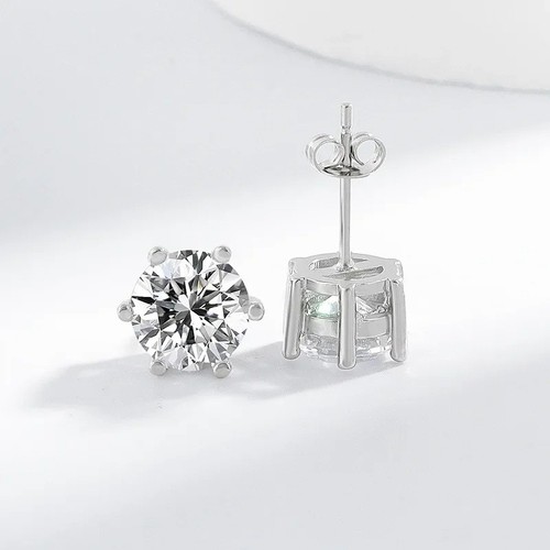 9mm moissanite earring - moissanite, 925