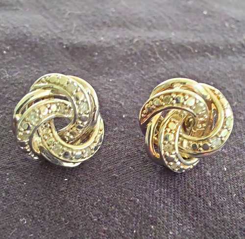 925 sterling silver knot stud - silver,