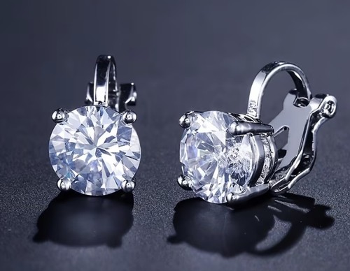 Cubic zirconia round clip - cubic,
