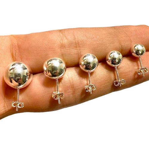 Sterling silver ball stud - silver,