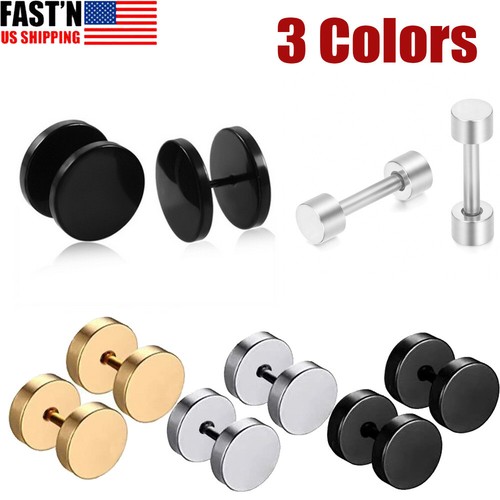 Stainless steel stud earrings - steel,