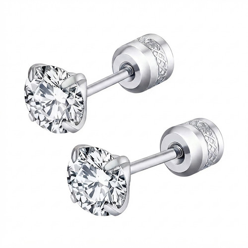 Silver stone stud - stone, earrings