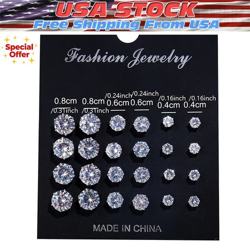 Silver alloy zircon stud - alloy,