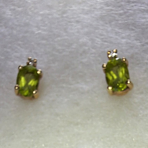 14k peridot diamond prong - 14k,