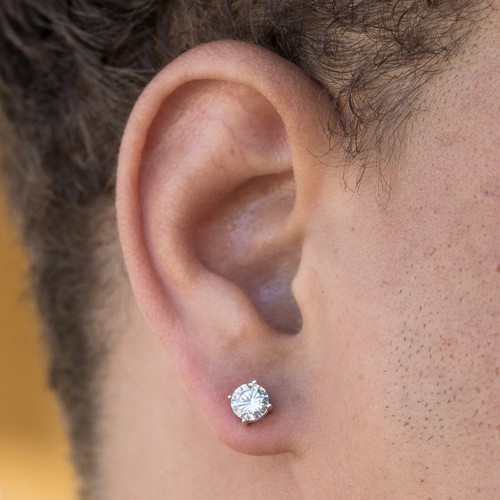 Men round cut iced small - iced, cz