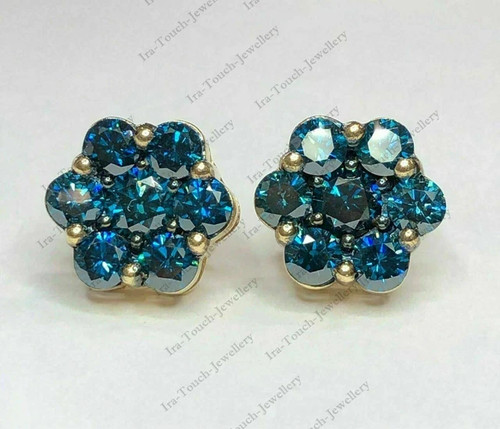 2ct round lab created blue - round,