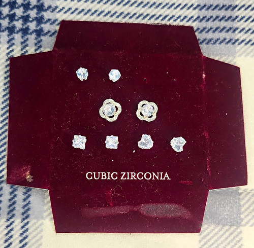 Cubic zirconia stud earrings - zirconia,