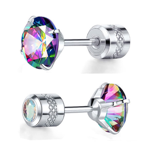 Pair silver prong set - pair,