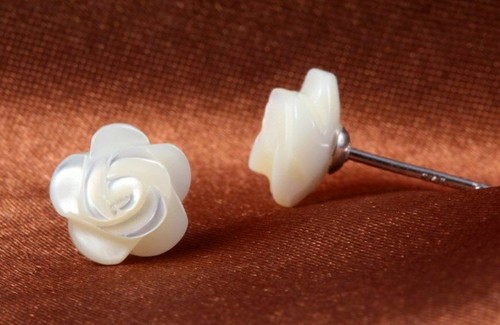 Silver plated white mother - white, of