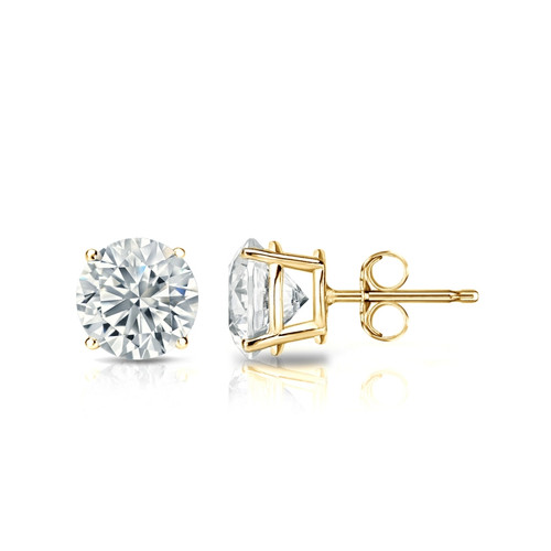 4ct stud earrings 14k yellow - earrings,