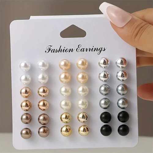 Pairs pearl stud earrings - 18,